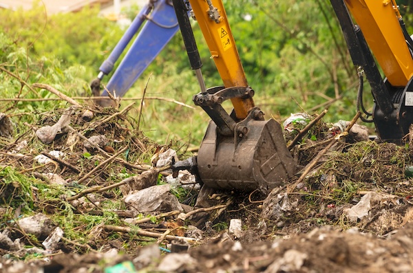 Land Clearing with backhoe